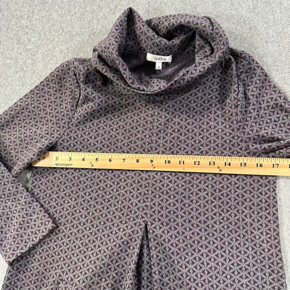 Tyler Boe Cowl Neck Shift Dress Women's Small Purple Gray 3/4 Sleeve Pockets - Picture 6 of 8